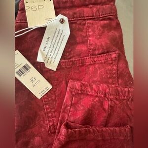 Anthropologie Pilco Burgundy/Red hues pattern pants. NWT - Size 26 Petite